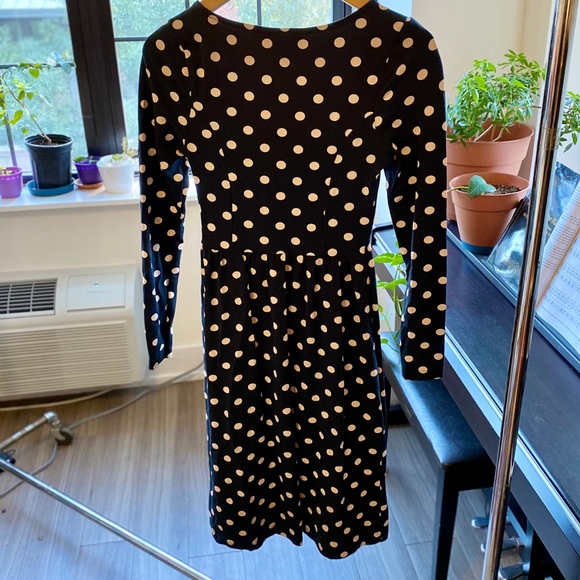 ASOS black x off-white polka dot midi dress - Picture 2 of 7